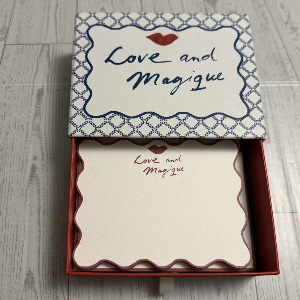 Anthropologie Boxed Note Card Set Hotel MAGIQUE Love 14 Cards Envelopes New NOB